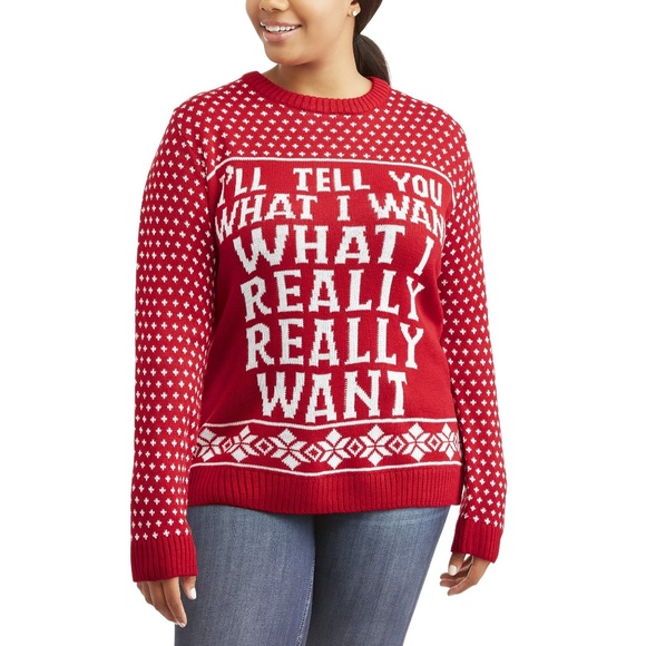 Sweaters - Women's Size 2X Red Christmas Sweater